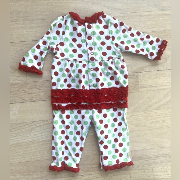 Christmas Onesie Polka Dot & Ruffle - Picture 3 of 4